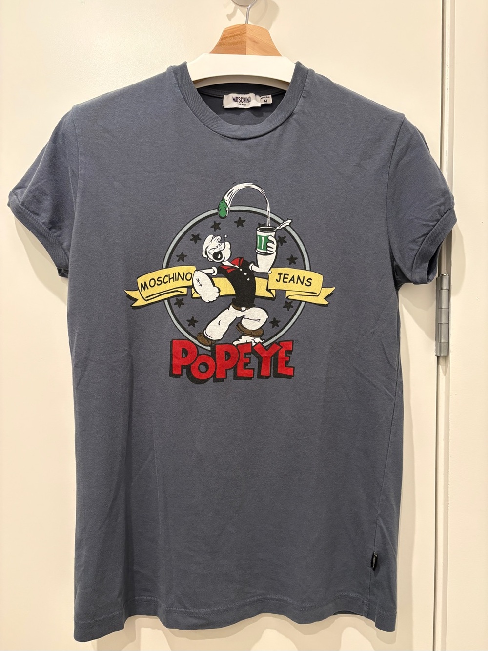 Moschino Blue Graphic Popeye Short Sleeve Tee